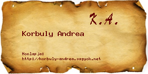 Korbuly Andrea névjegykártya